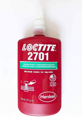 LOCTITE 2701, 250 мл. Резьбовой фиксатор высокой прочности для неактивных металлов