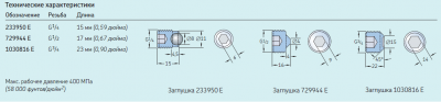 1030816 E Заглушка для гидроинструмента (G3/4, 400 МПа)