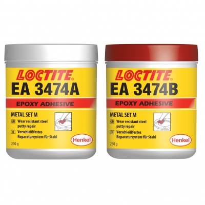 LOCTITE EA 3474, 2х250 г Состав повышенной износостойкости, шпатлевка. Metal Set M