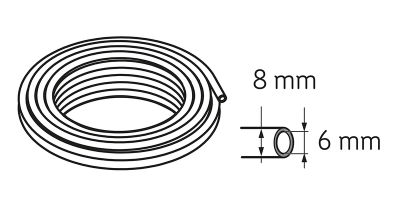 LAPT 1000 Гибкая трубка 8 х 6 мм длиной 1000 мм